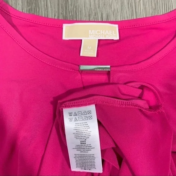 Michael Kors Fuscia Cross Over V-Neck Blouse M - Picture 5 of 7